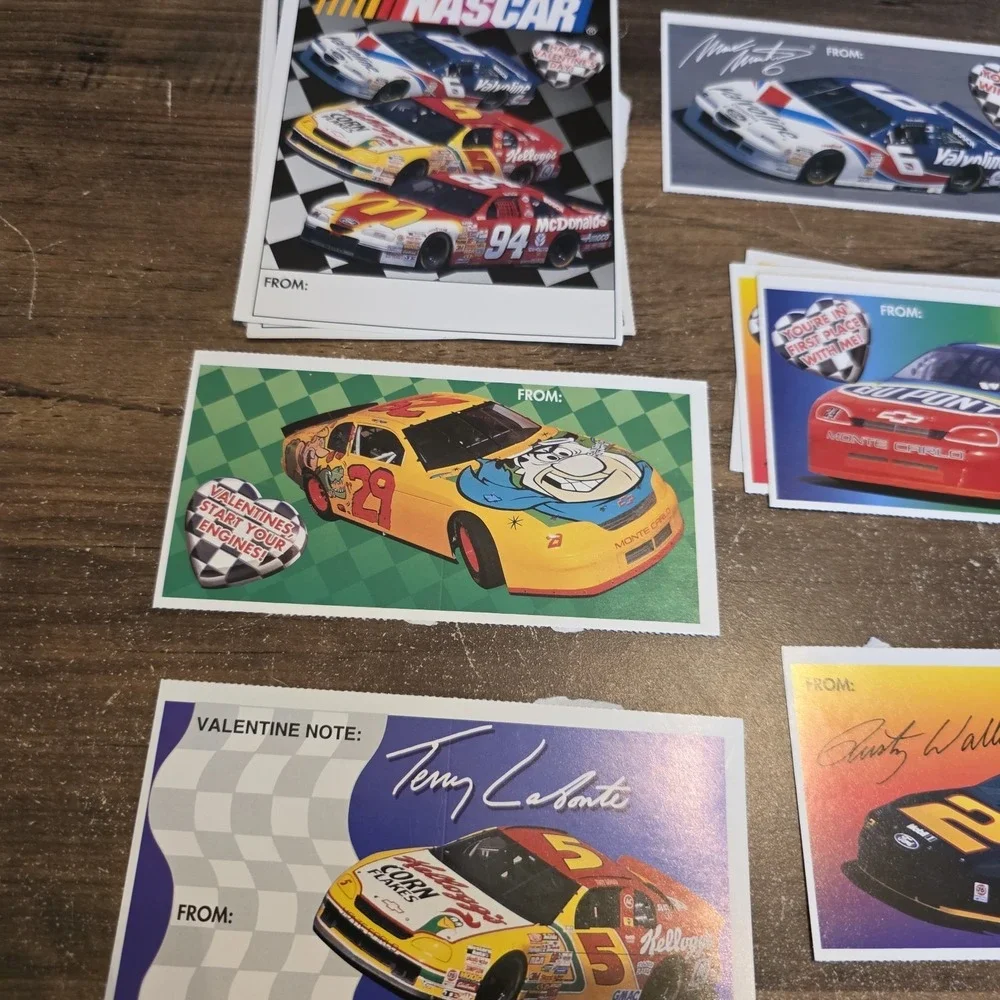 Nascar Valentine's Day Cards Lot of 10 Vintage Classroom Exchange‎
